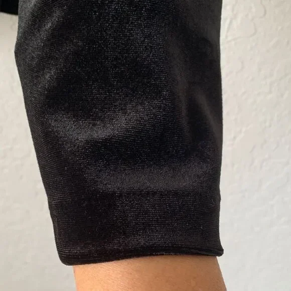 Mosaic & Co Black Velour Blazer/Skirt 2PC Set Size L - Picture 6 of 11